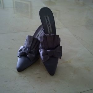 MANOLO BLANICK Satin Mules Size 6 / 6 1/2